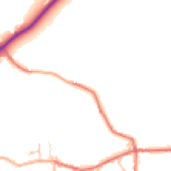 Daytime road noise heatmap for BB2 7HT