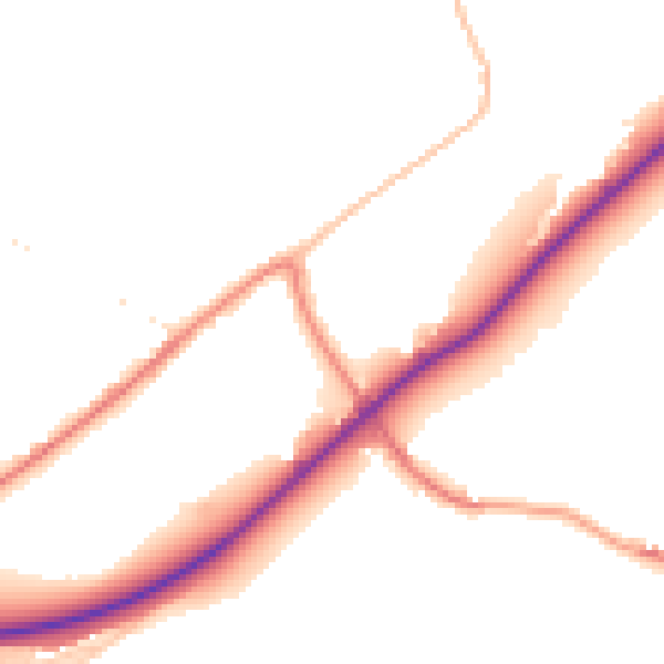 Daytime road noise heatmap for BB2 7JB