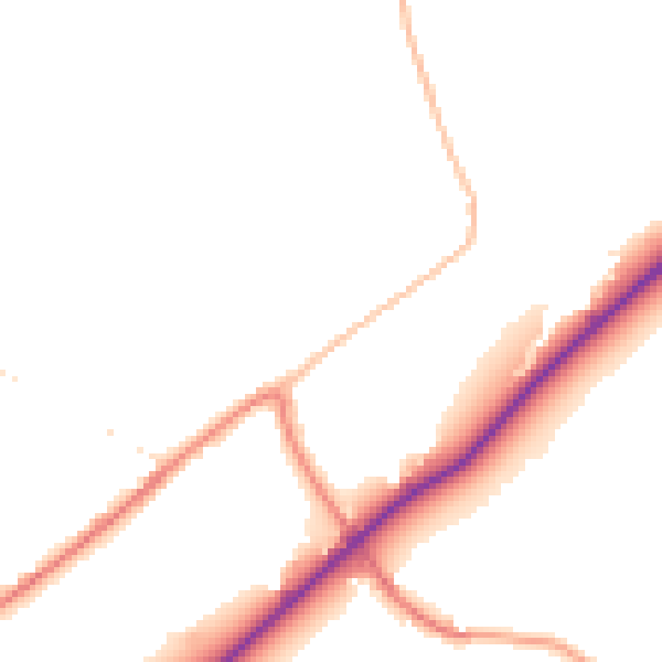 Daytime road noise heatmap for BB2 7LT