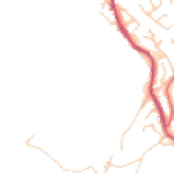 Daytime road noise heatmap for BB4 4AW