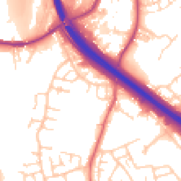 Daytime road noise heatmap for BB4 4DE