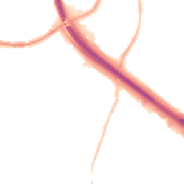 Night-time road noise heatmap for BB4 4DE