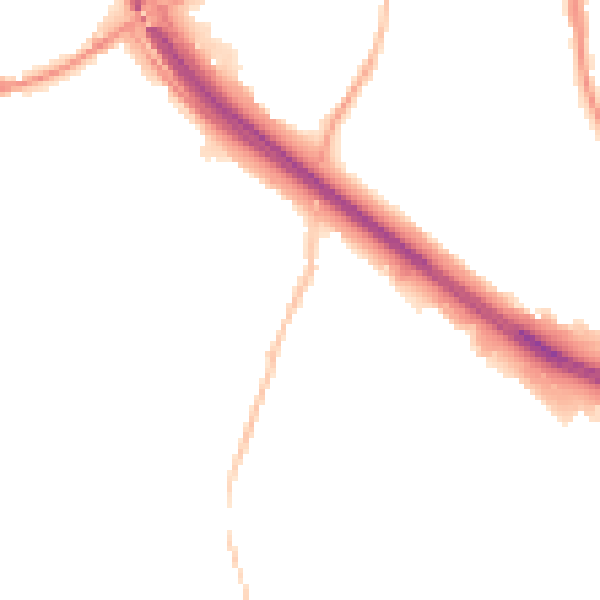 Night-time road noise heatmap for BB4 4DJ