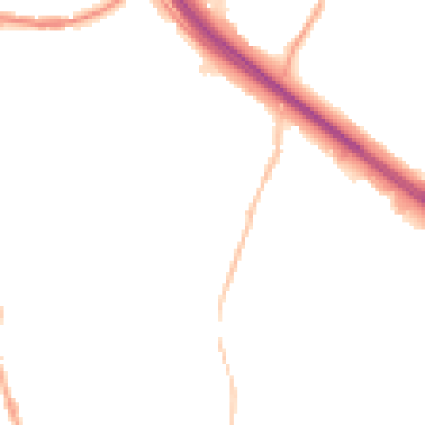 Night-time road noise heatmap for BB4 4DW