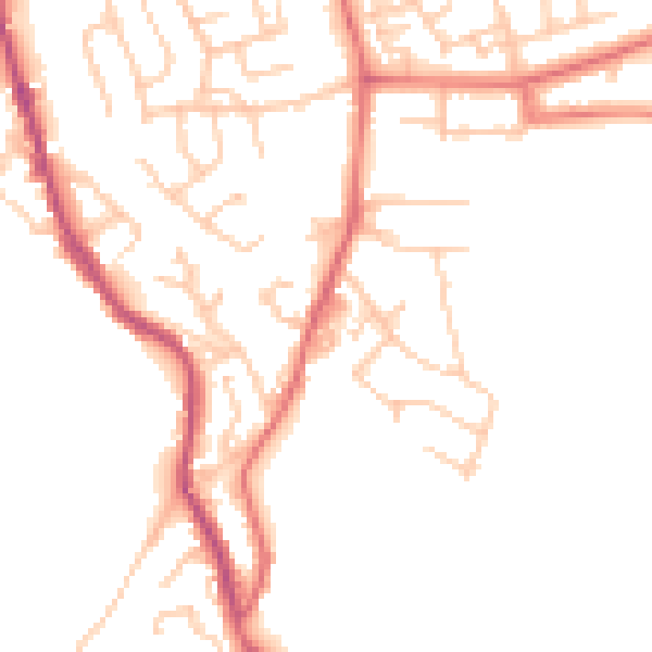 Daytime road noise heatmap for BB4 4LE