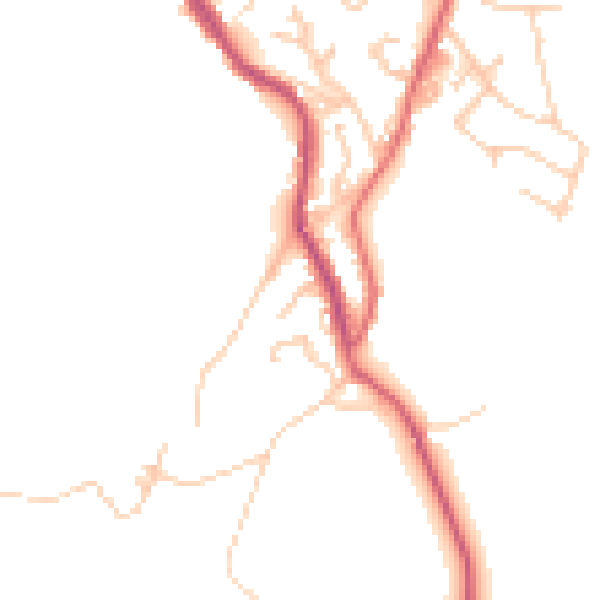 Daytime road noise heatmap for BB4 4LZ