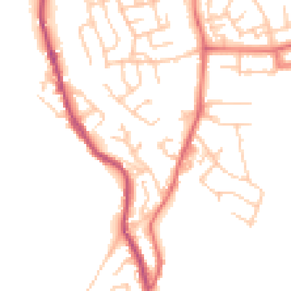 Daytime road noise heatmap for BB4 4NZ