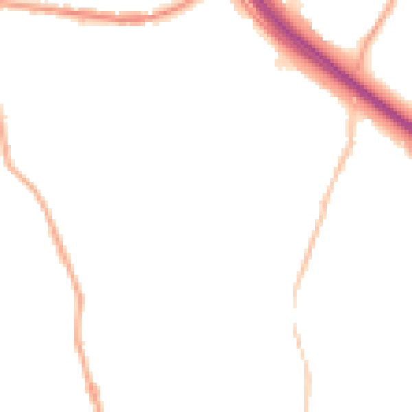 Night-time road noise heatmap for BB4 4RE