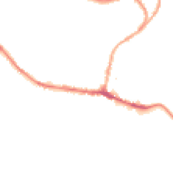 Night-time road noise heatmap for BB4 7HL