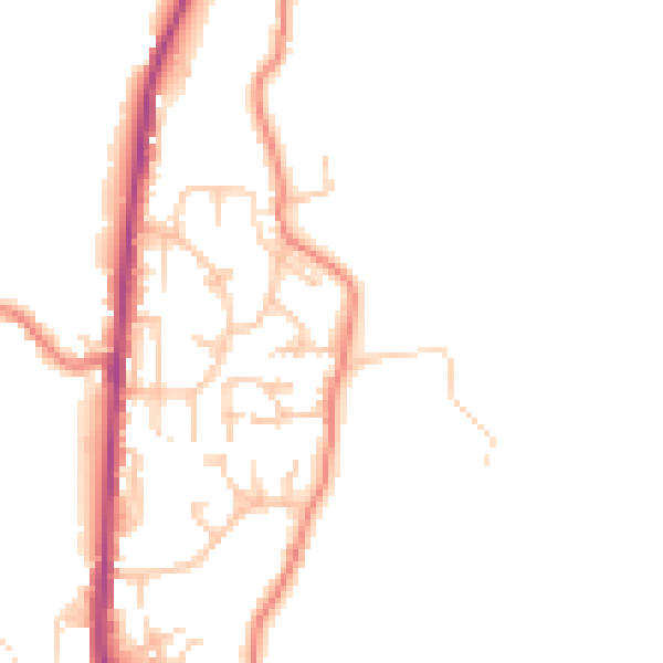 Daytime road noise heatmap for BB4 8FB