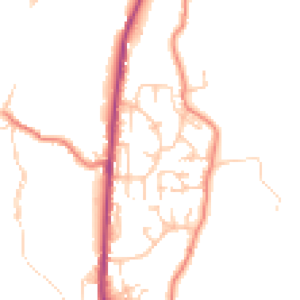 Daytime road noise heatmap for BB4 8FE