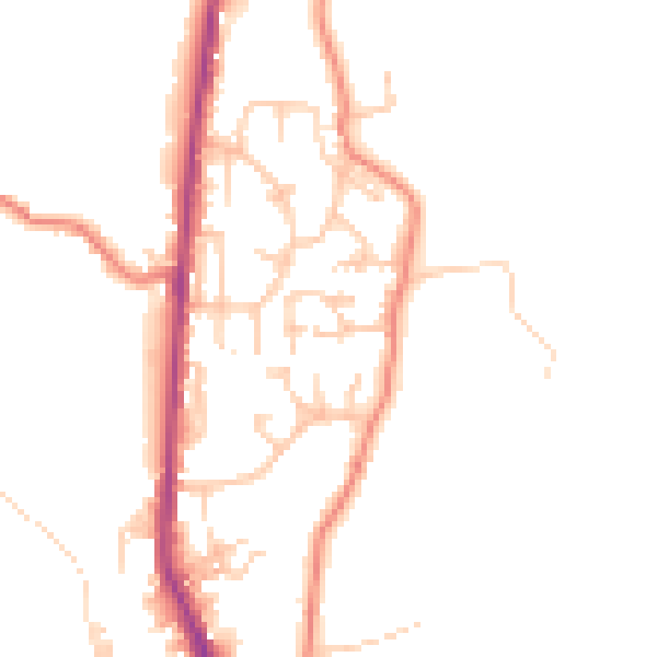 Daytime road noise heatmap for BB4 8FL