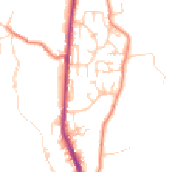 Daytime road noise heatmap for BB4 8QQ