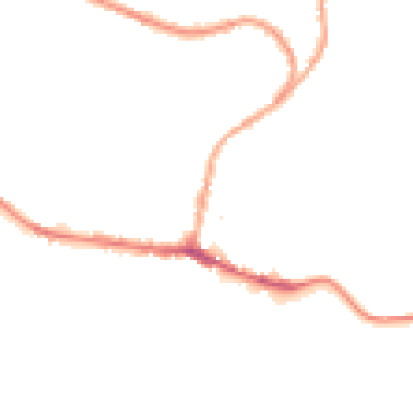 Night-time road noise heatmap for BB4 9AG