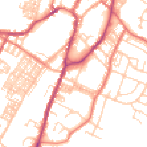 Daytime road noise heatmap for BB7 1AP