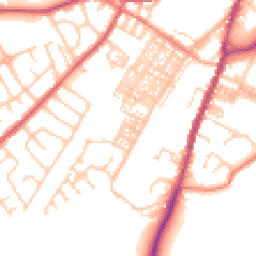 Daytime road noise heatmap for BB7 1BY
