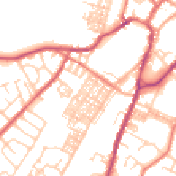 Daytime road noise heatmap for BB7 1DG