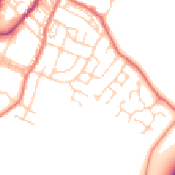 Daytime road noise heatmap for BB7 1JW