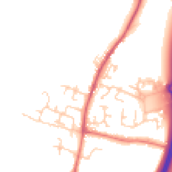 Daytime road noise heatmap for BB7 9RB