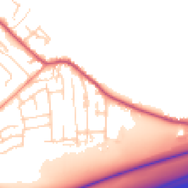 Daytime road noise heatmap for BD11 1DX