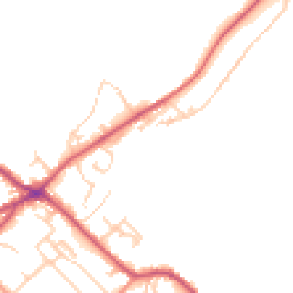 Daytime road noise heatmap for BD11 1FN
