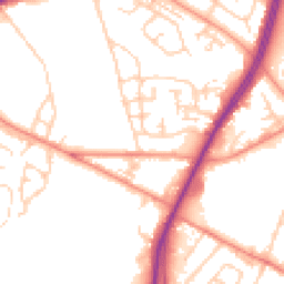 Daytime road noise heatmap for BD12 0EH