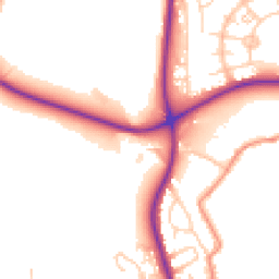 Daytime road noise heatmap for BD12 8LN