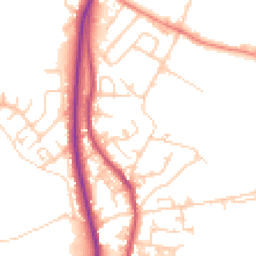 Daytime road noise heatmap for BD12 8PZ