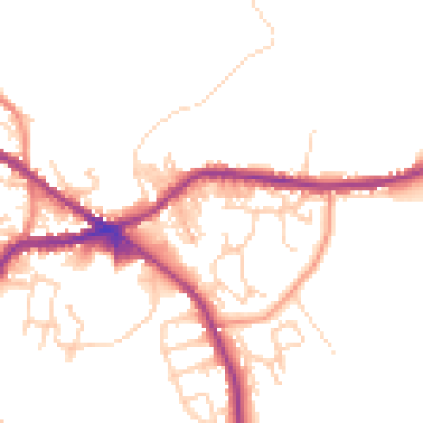 Daytime road noise heatmap for BD13 1AZ