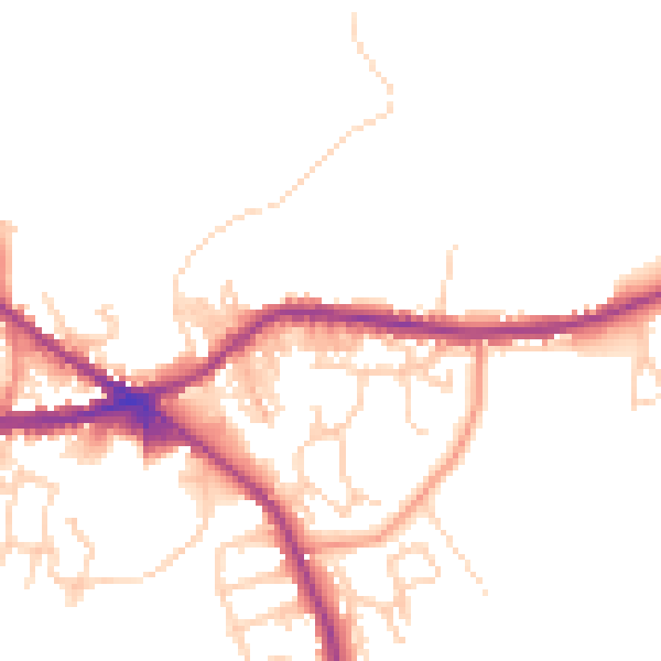 Daytime road noise heatmap for BD13 1BH