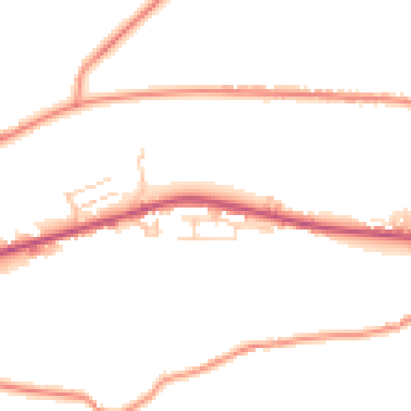 Daytime road noise heatmap for BD13 3GF