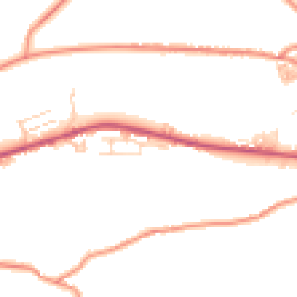 Daytime road noise heatmap for BD13 3GJ