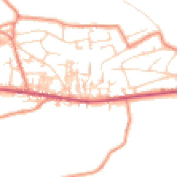 Daytime road noise heatmap for BD13 3HP