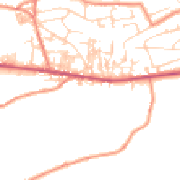 Daytime road noise heatmap for BD13 3JU