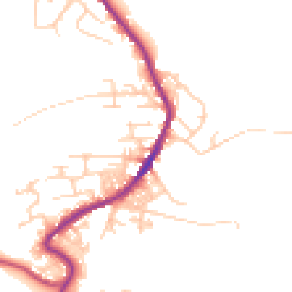 Daytime road noise heatmap for BD13 4AZ