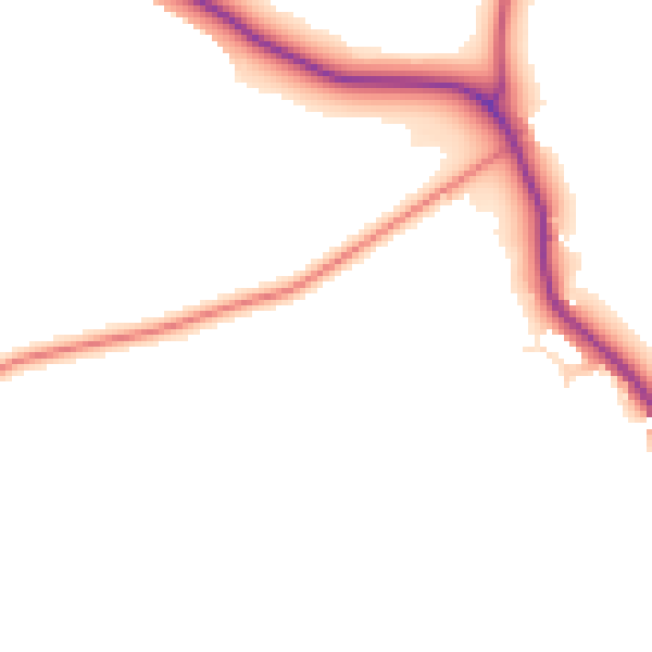 Daytime road noise heatmap for BD13 4LZ