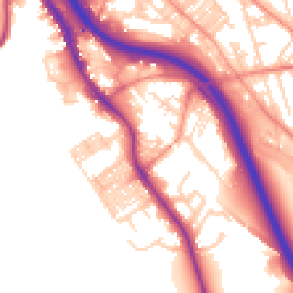 Daytime road noise heatmap for BD16 1AD