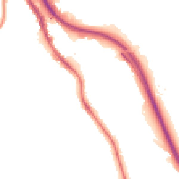 Night-time road noise heatmap for BD16 1AD
