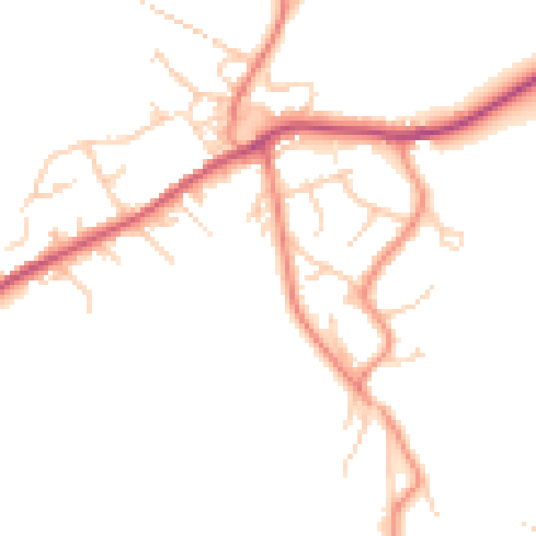 Daytime road noise heatmap for BD16 1AF