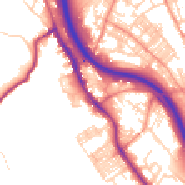 Daytime road noise heatmap for BD16 1AJ