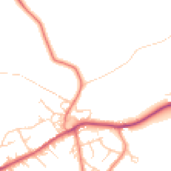 Daytime road noise heatmap for BD16 1BW