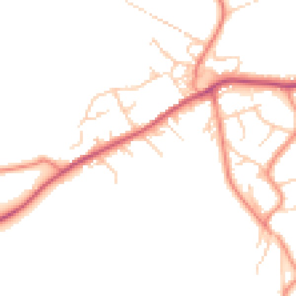 Daytime road noise heatmap for BD16 1BX