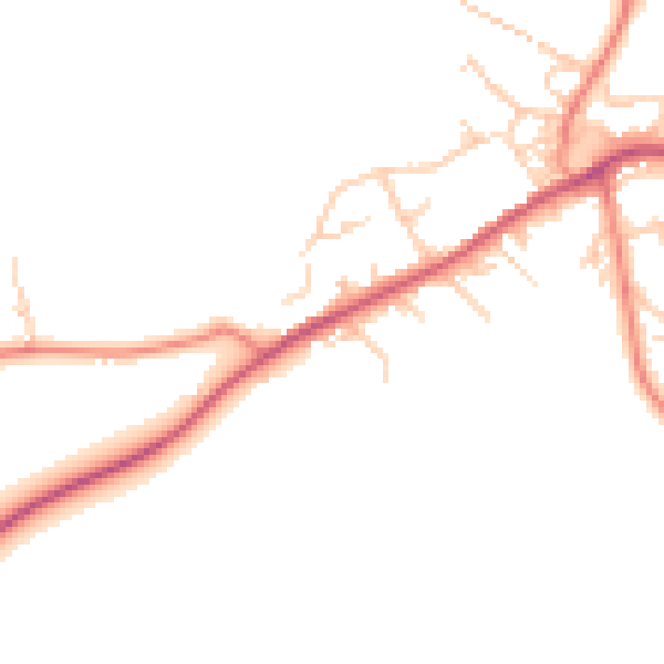Daytime road noise heatmap for BD16 1DB