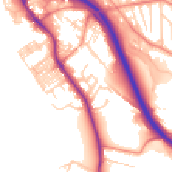 Daytime road noise heatmap for BD16 1DU
