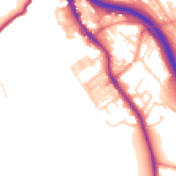 Daytime road noise heatmap for BD16 1EY