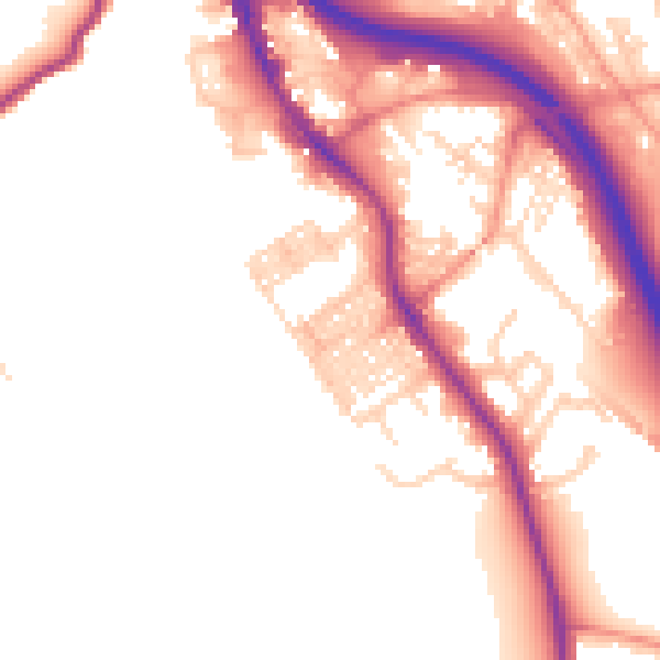 Daytime road noise heatmap for BD16 1HA