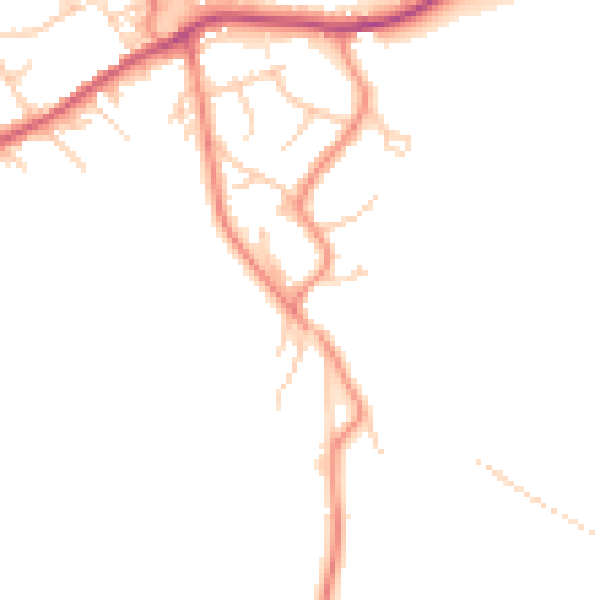Daytime road noise heatmap for BD16 1JQ