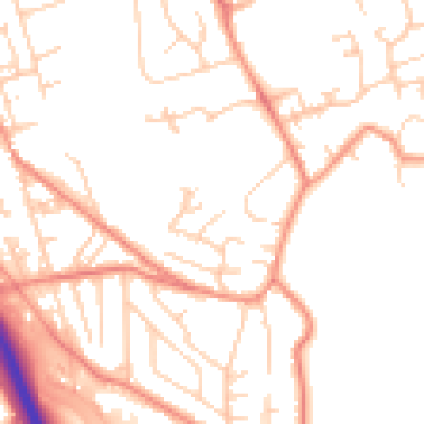 Daytime road noise heatmap for BD16 3NQ