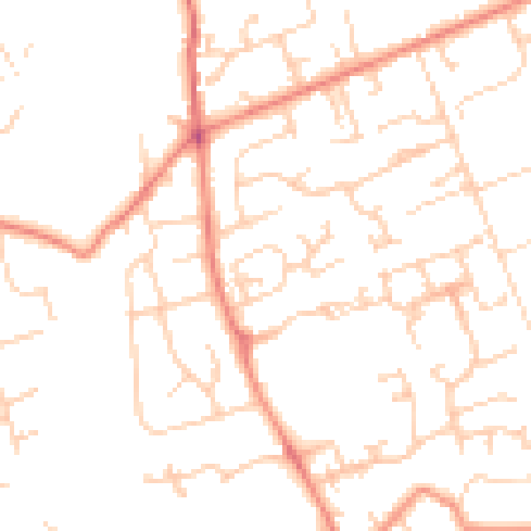 Daytime road noise heatmap for BD16 3PQ
