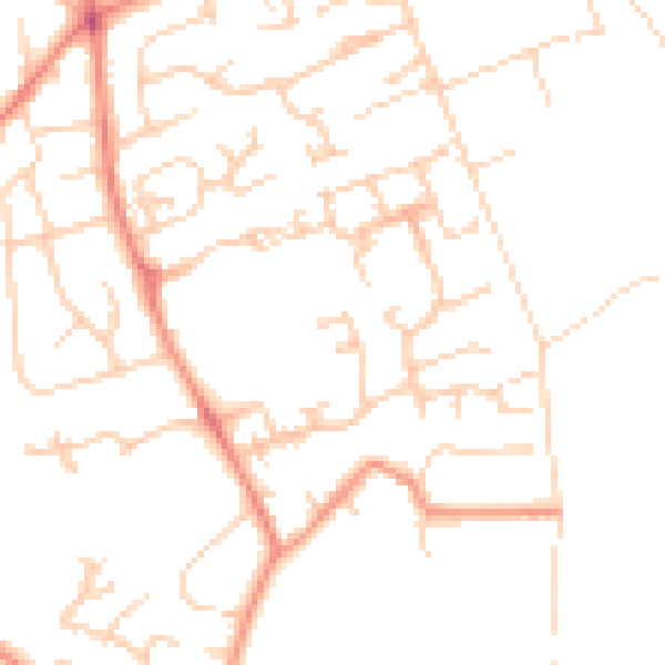 Daytime road noise heatmap for BD16 3PY